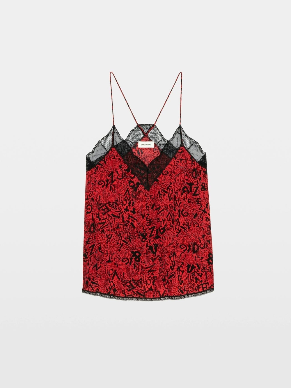 Zadig &Voltaire abstract Rock/Whimsical French Lace accent Christy Camisole